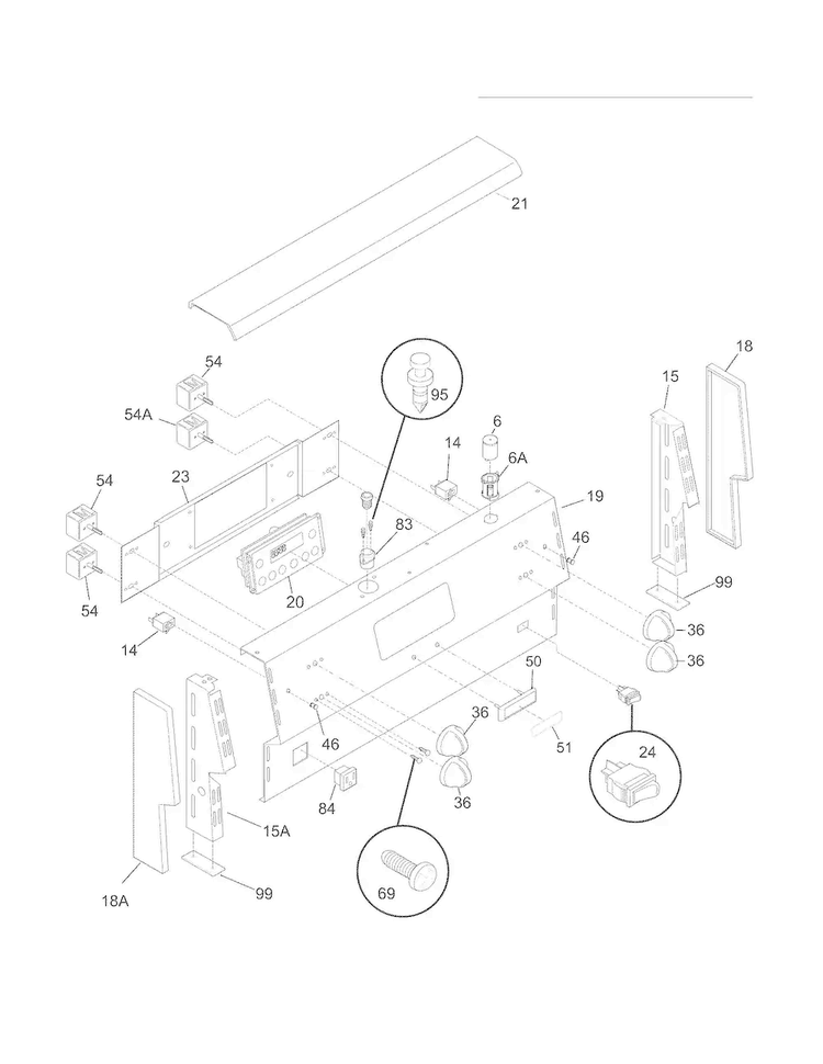Backguard Diagram and Parts List for CMEF212EB7  Uni Range