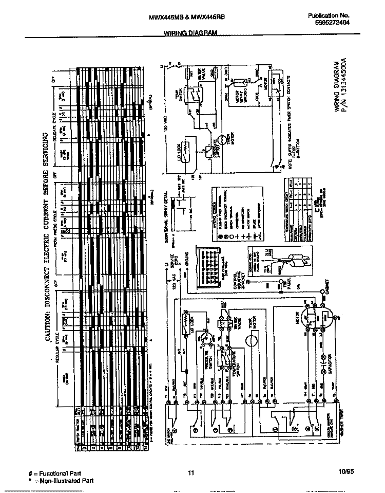 WIRING DIAGRAM Diagram and Parts List for MWX445MBD3  Frigidaire Washer