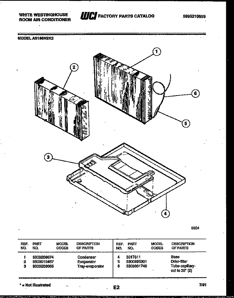 UNIT PARTS Diagram and Parts List for AS186N2K2  Frigidaire Air Conditioner