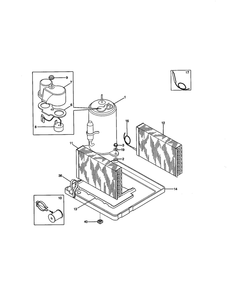 Compressor Diagram and Parts List for FAL124J1A1  Frigidaire Air Conditioner