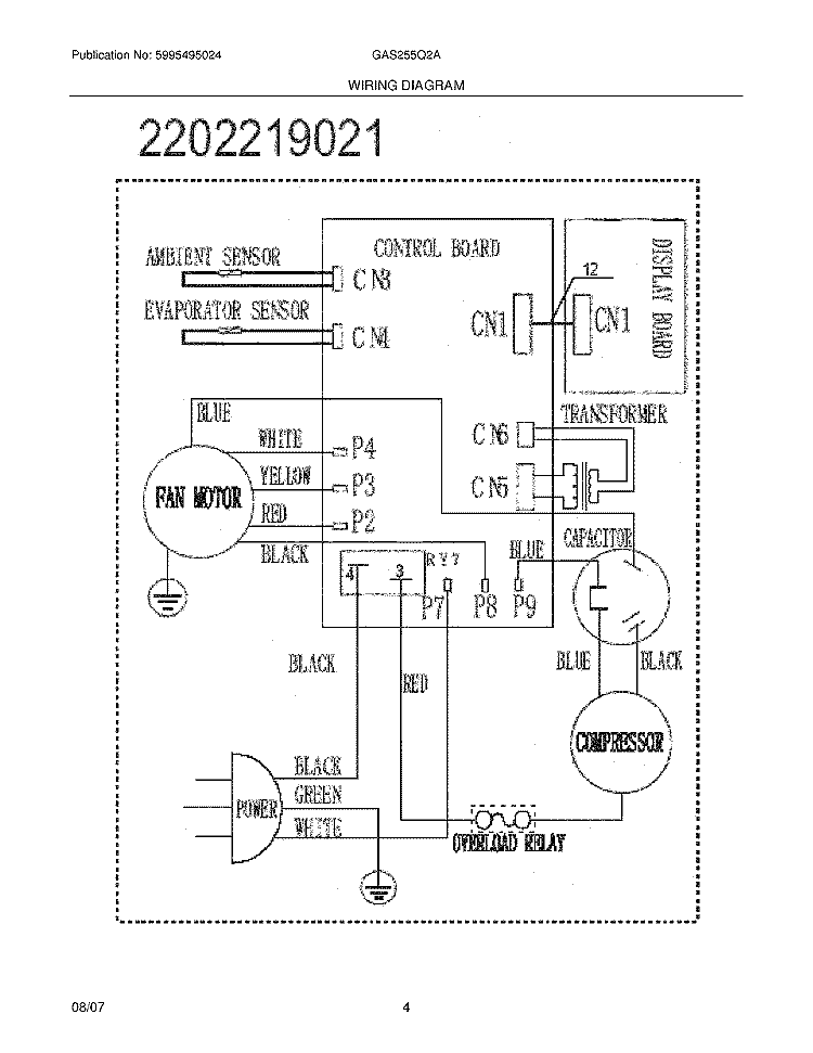 WIRING DIAGRAM Diagram and Parts List for GAS255Q2A1  Gibson Air Conditioner