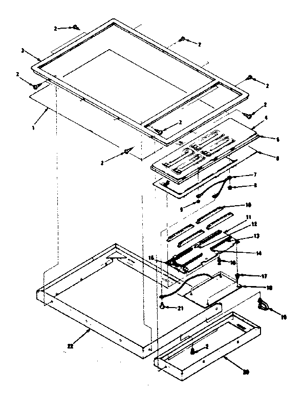 Control And Top Table Parts Diagram and Parts List for 5644498310  Kenmore Cooktop