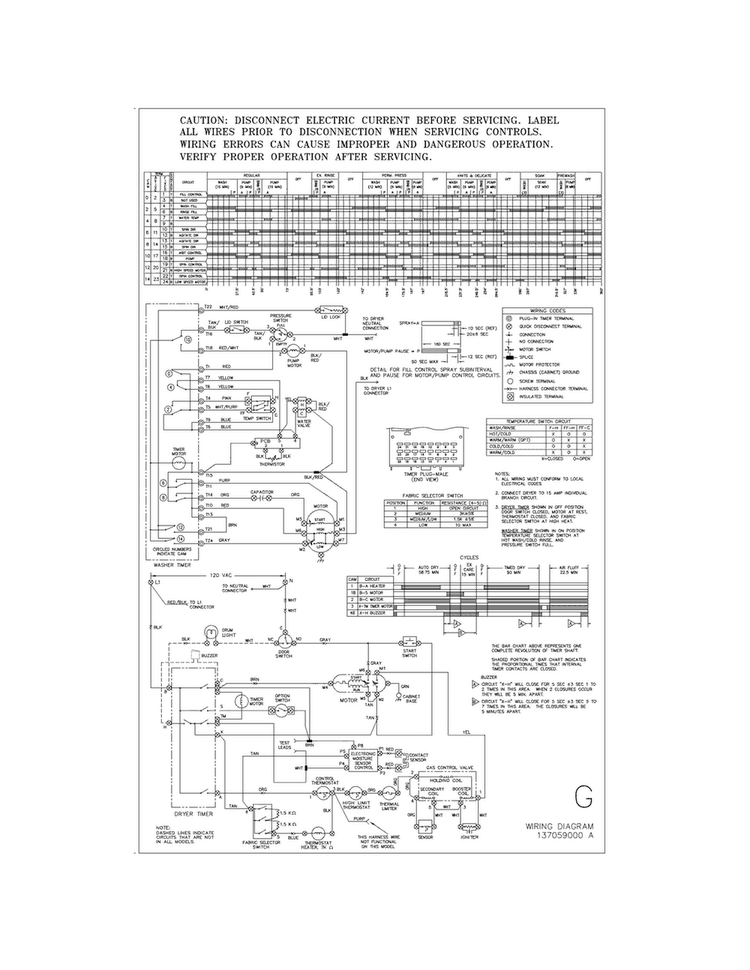 Wiring Diagram Diagram and Parts List for 41797972702  Kenmore Washer Dryer Combo