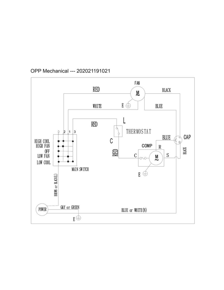 Wiring Diagram Diagram and Parts List for FFRA0511R18  Frigidaire Air Conditioner