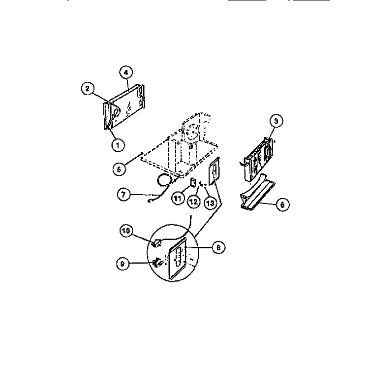 CONTROL PARTS Diagram and Parts List for AC057N7A1  Frigidaire Air Conditioner