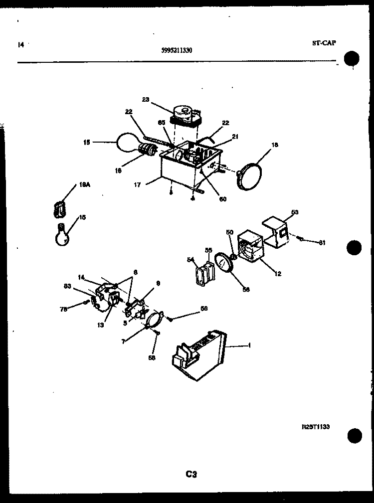 REFRIGERATOR CONTROL ASSEMBLY, DAMP Diagram and Parts List for FGW240JN0W  Kelvinator Refrigerator