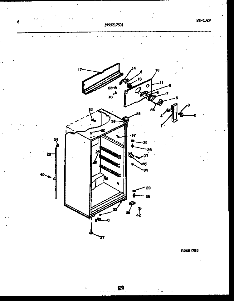 CABINET PARTS Diagram and Parts List for ATG130NCD1  Frigidaire Refrigerator