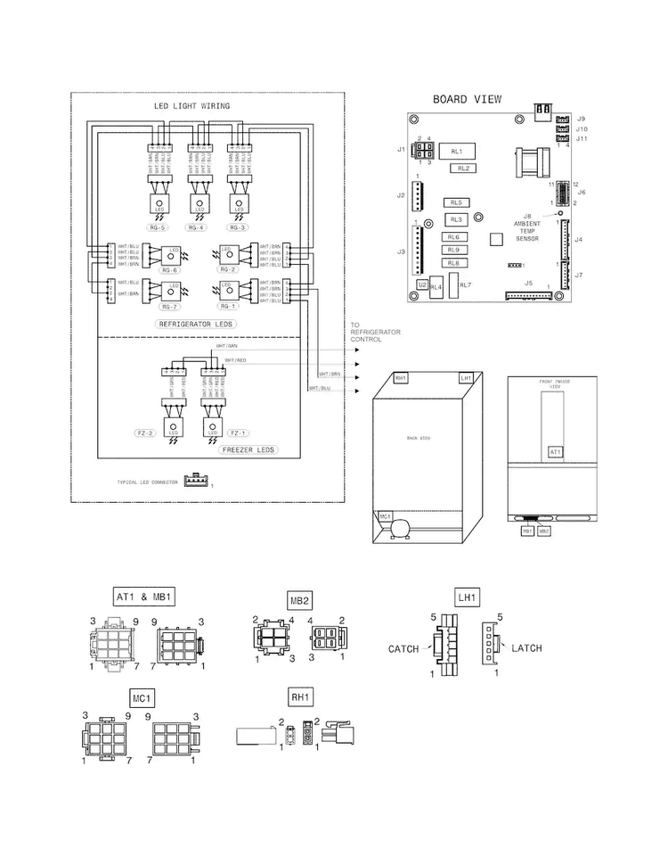 Wiring Diagram Diagram and Parts List for 25370413418  Kenmore Refrigerator