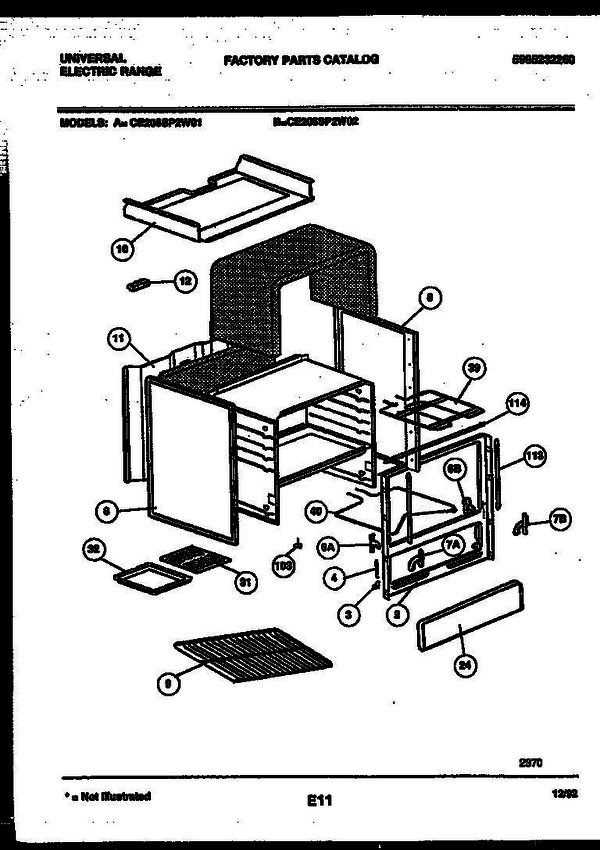 Frigidaire Ce206sp2wl01 2 Diagram and Parts List for CE206SP2WL01 V2 Frigidaire Range