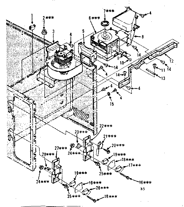 Switches And Microwave Parts Diagram and Parts List for 5648898310  Kenmore Microwave