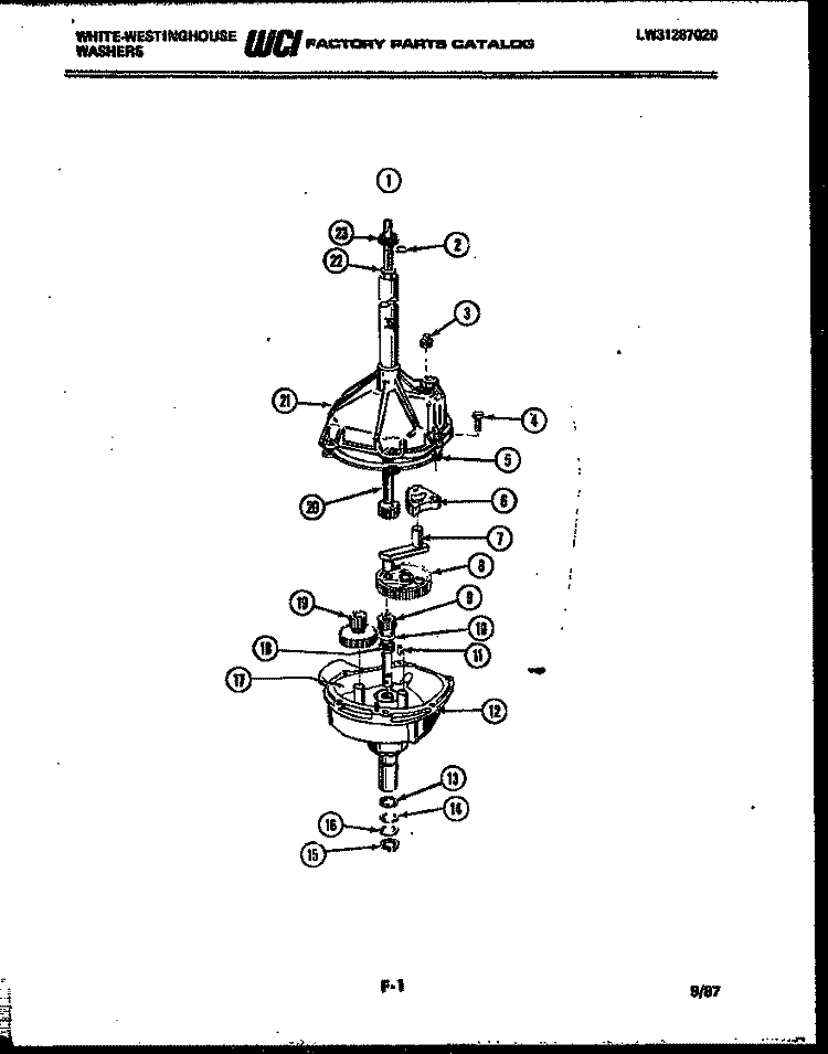 TRANSMISSION PARTS Diagram and Parts List for LA400JXF4  Frigidaire Washer