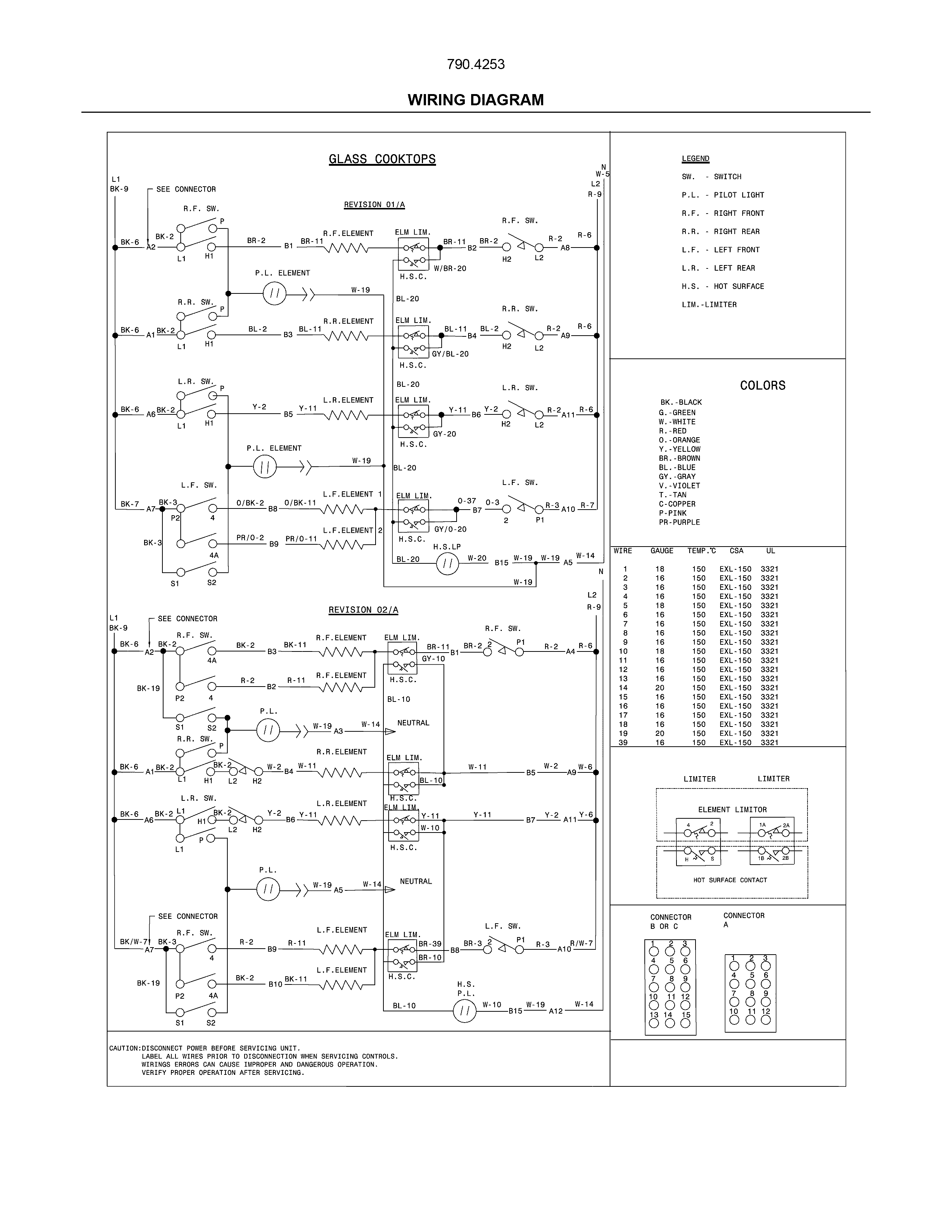 Wiring Diagram Diagram and Parts List for 79042531315  Kenmore Range