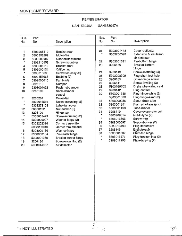 Refrigerator Page 4 Diagram and Parts List for 15304-7A  Frigidaire Refrigerator