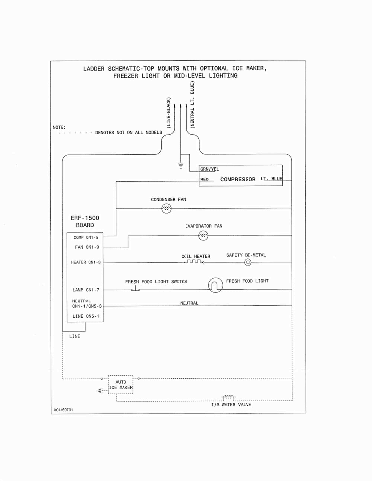 Wiring Schematic Diagram and Parts List for 25360603413  Kenmore Refrigerator