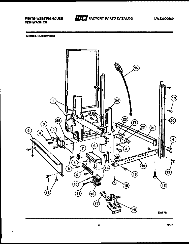 POWER DRY AND MOTOR PARTS Diagram and Parts List for SU180MXRD3  Frigidaire Dishwasher