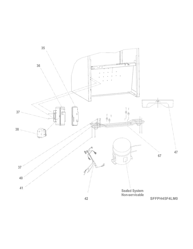 System Diagram and Parts List for FFPS45L3QM0  Frigidaire Refrigerator