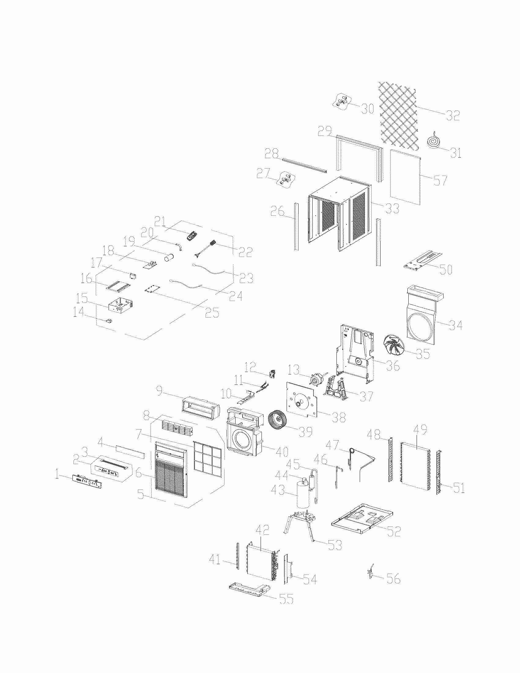 Recommended Spare Parts Diagram and Parts List for 25376063410  Kenmore Air Conditioner