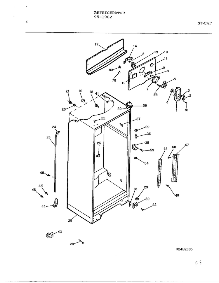 Electrical Equipment Page 3 Diagram and Parts List for 95-1962  Frigidaire Refrigerator