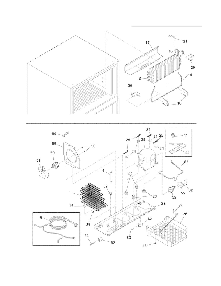 System Diagram and Parts List for FFHT1826LK9  Frigidaire Refrigerator