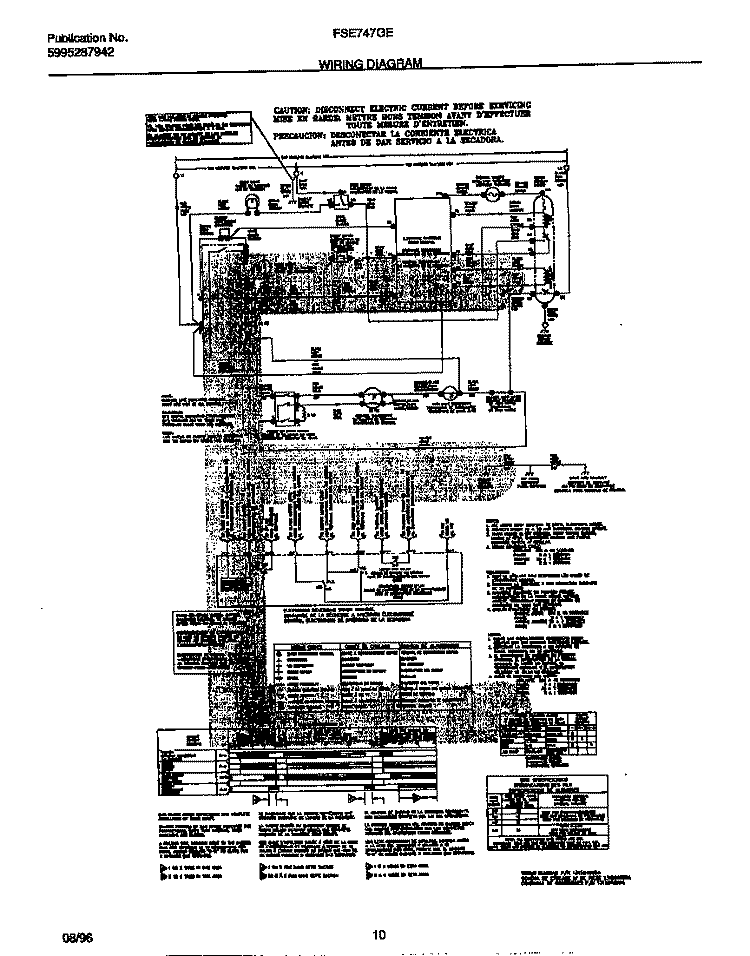 WIRING DIAGRAM Diagram and Parts List for FSE747GES0  Frigidaire Dryer