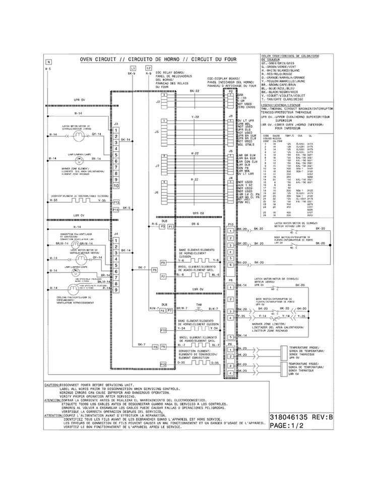 Wiring Diagram Diagram and Parts List for CGEF304DKF4  Frigidaire Range