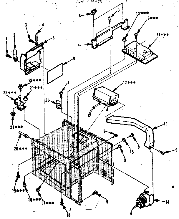 Cavity Parts Diagram and Parts List for 5648998600  Kenmore Microwave