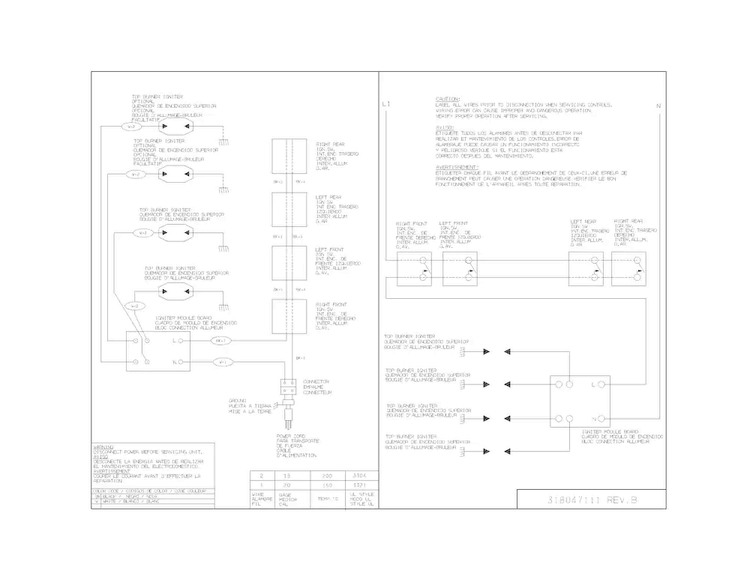 Wiring Diagram Diagram and Parts List for EW30GC55PB0  Electrolux Cooktop