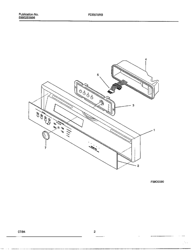 Dishwasher Diagram and Parts List for 789  Frigidaire Dishwasher