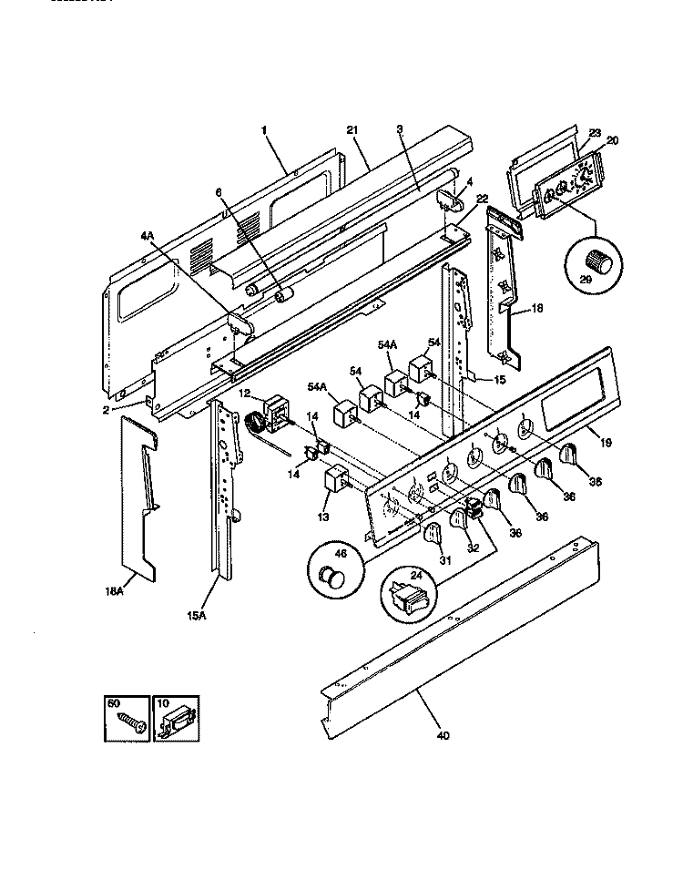 BACKGUARD Diagram and Parts List for GEF354BBDB  Gibson Range