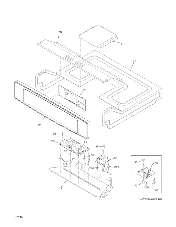 Control Panel Diagram and Parts List for EW30EW65PSB  Electrolux Wall Oven