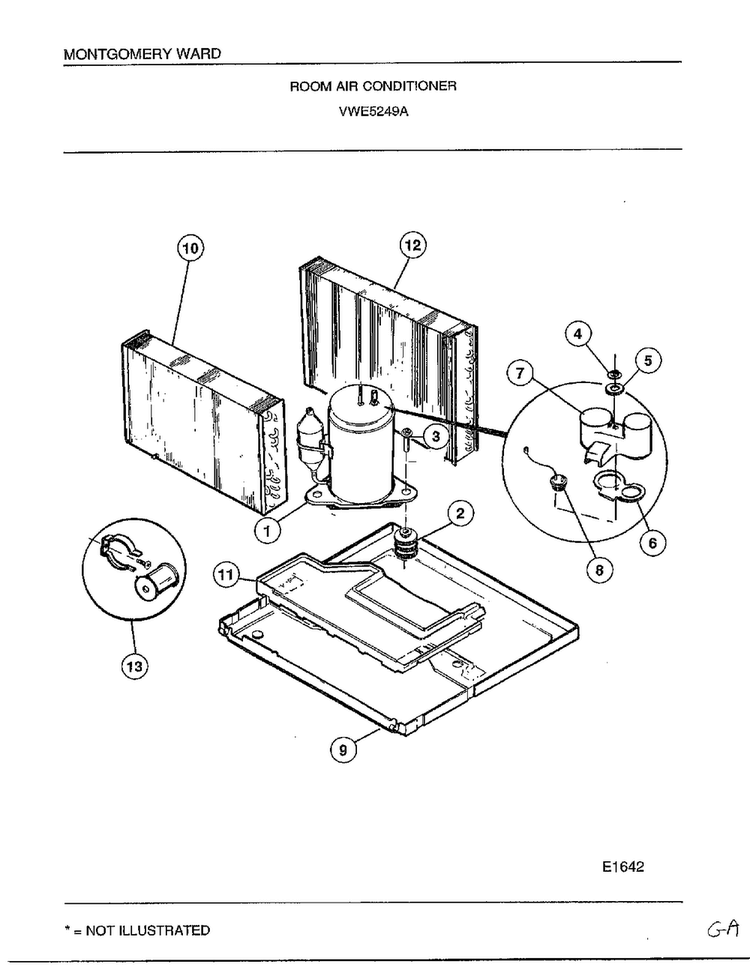 Room Air Conditioner Page 5 Diagram and Parts List for 5249A  Frigidaire Air Conditioner