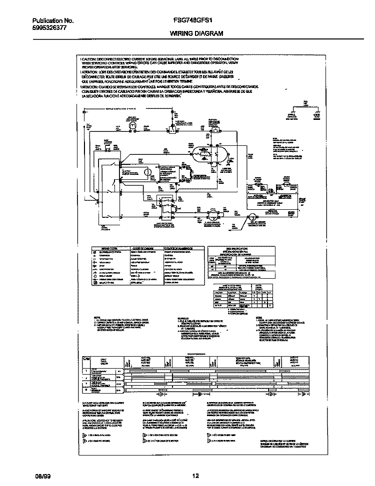 131642900 WIRING DIAGRAM Diagram and Parts List for FSG748GFS1  Frigidaire Dryer