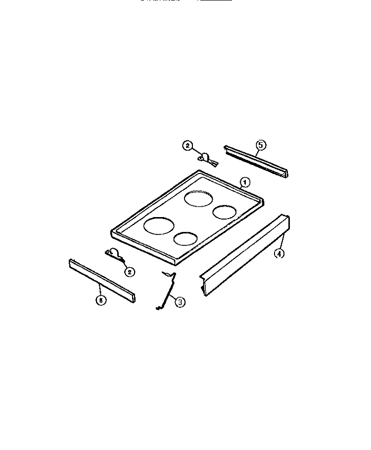 TOP & RELATED PARTS Diagram and Parts List for 31-4968-23-03  Tappan Range