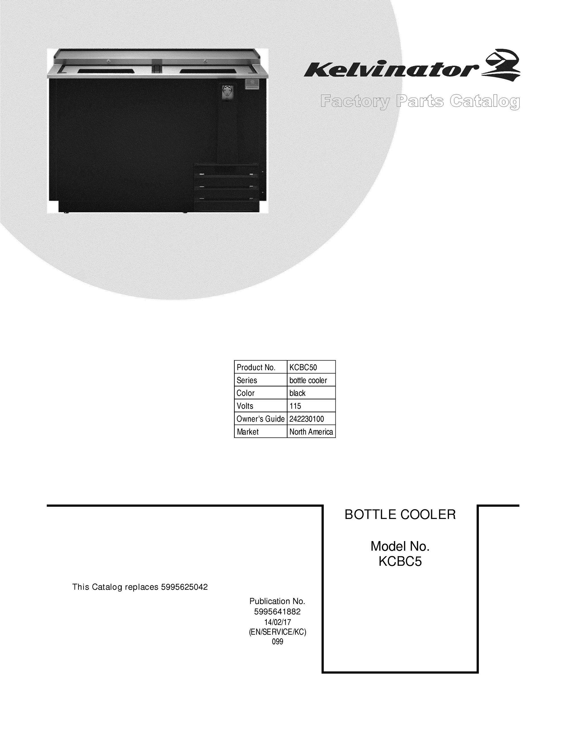 01 - COVER Diagram and Parts List for KCBC50  Frigidaire Refrigerator