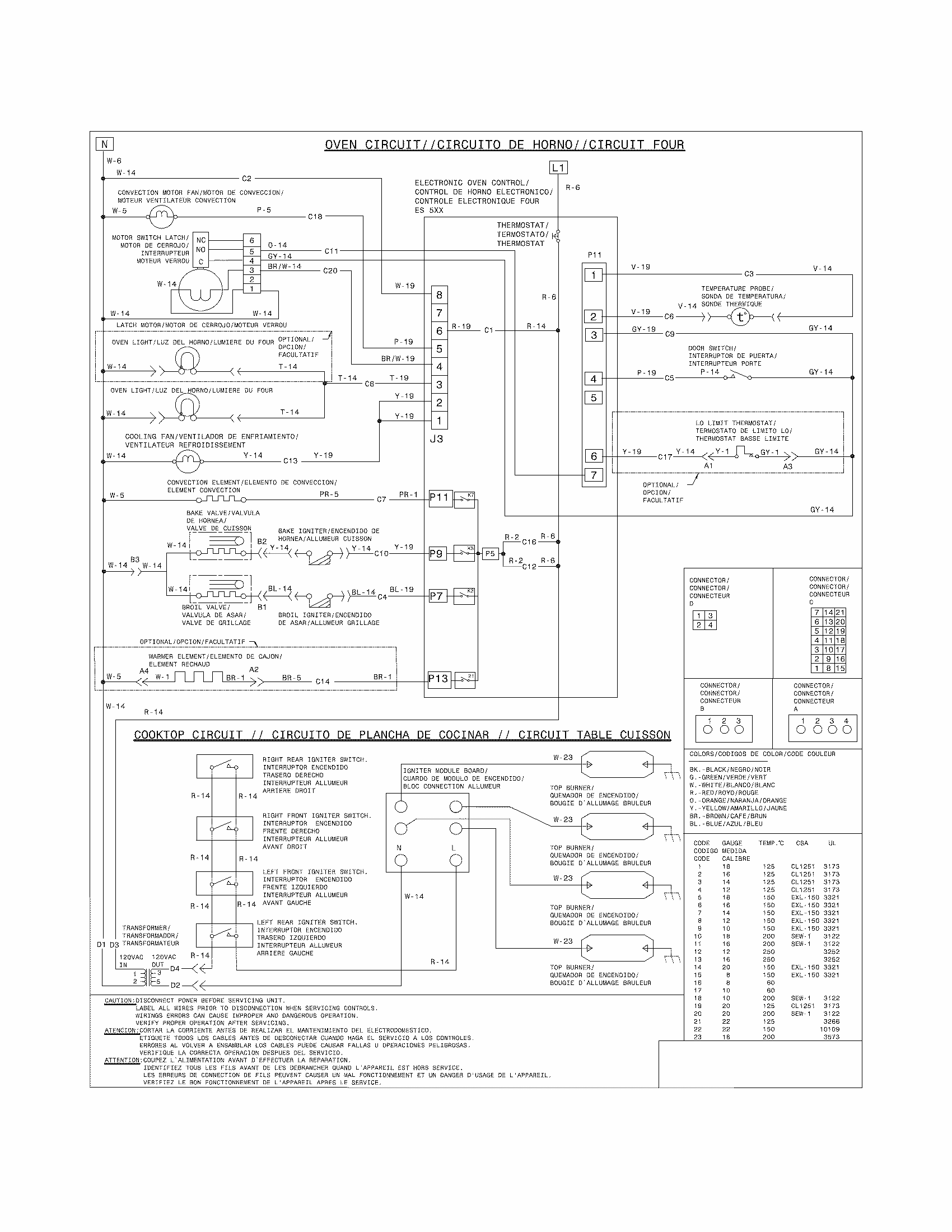 Wiring Diagram Diagram and Parts List for 79032613311  Kenmore Range
