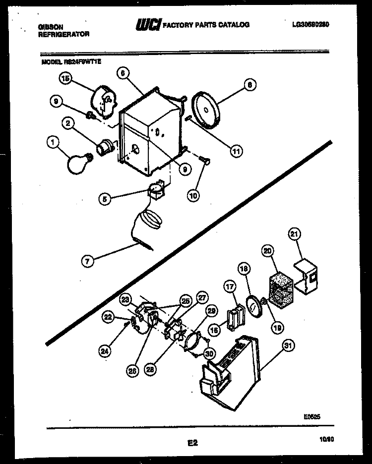 REFRIGERATOR CONTROL ASSEMBLY, DAMP Diagram and Parts List for RS24F9WT1E  Gibson Refrigerator