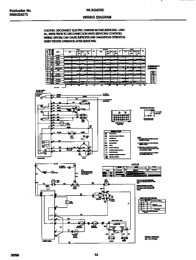 131779400 WIRING DIAGRAM Diagram and Parts List for WLXG42RED0  Frigidaire Washer Dryer Combo