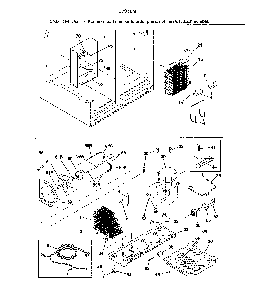 System Diagram and Parts List for 25353679302  Kenmore Refrigerator