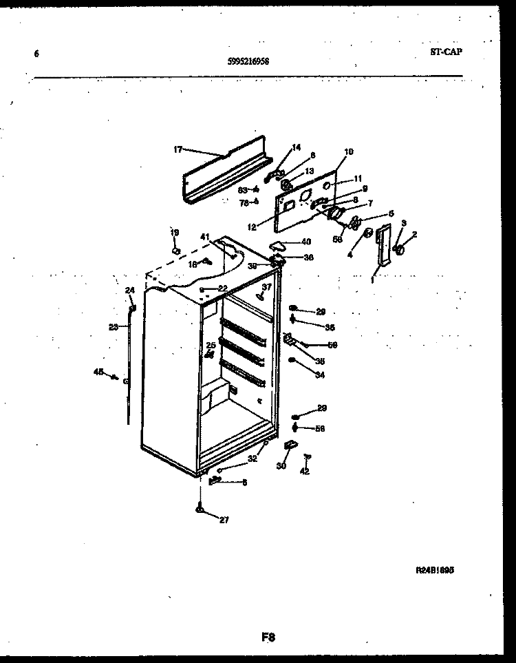 CABINET PARTS Diagram and Parts List for PRT154MCD2  Frigidaire Refrigerator