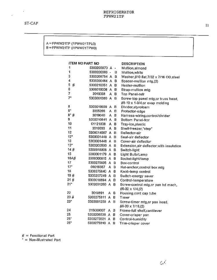 Ice Maker Parts & Installation Parts Page 10 Diagram and Parts List for FPWW21TP  Frigidaire Refrigerator