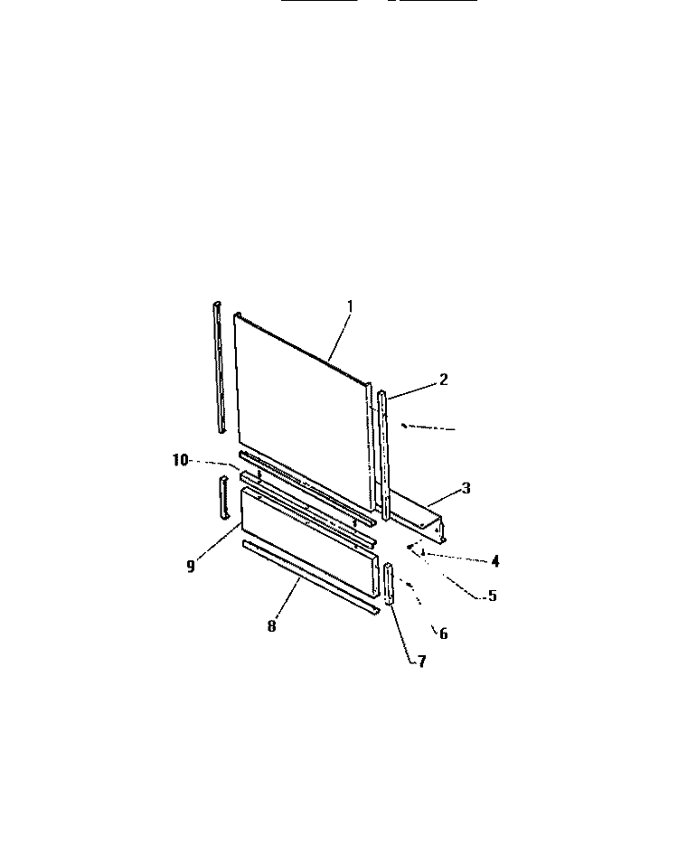 DOOR PANEL Diagram and Parts List for DWU4005W2  Kelvinator Dishwasher