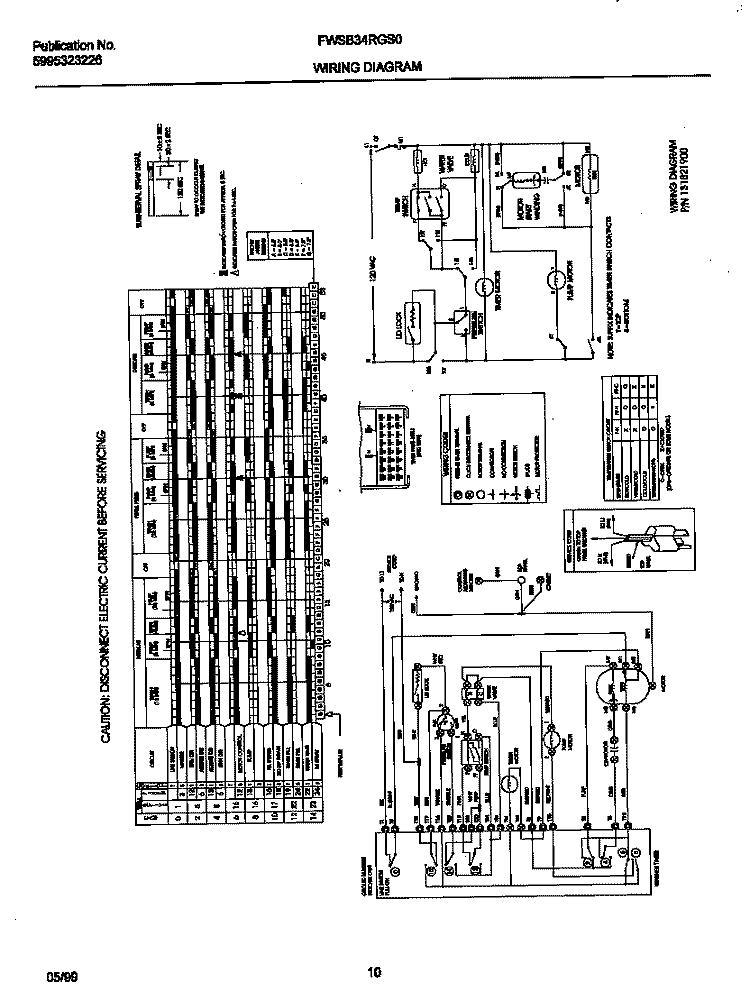 131821900 WIRING DIAGRAM Diagram and Parts List for FWSB34RGS0  Frigidaire Washer