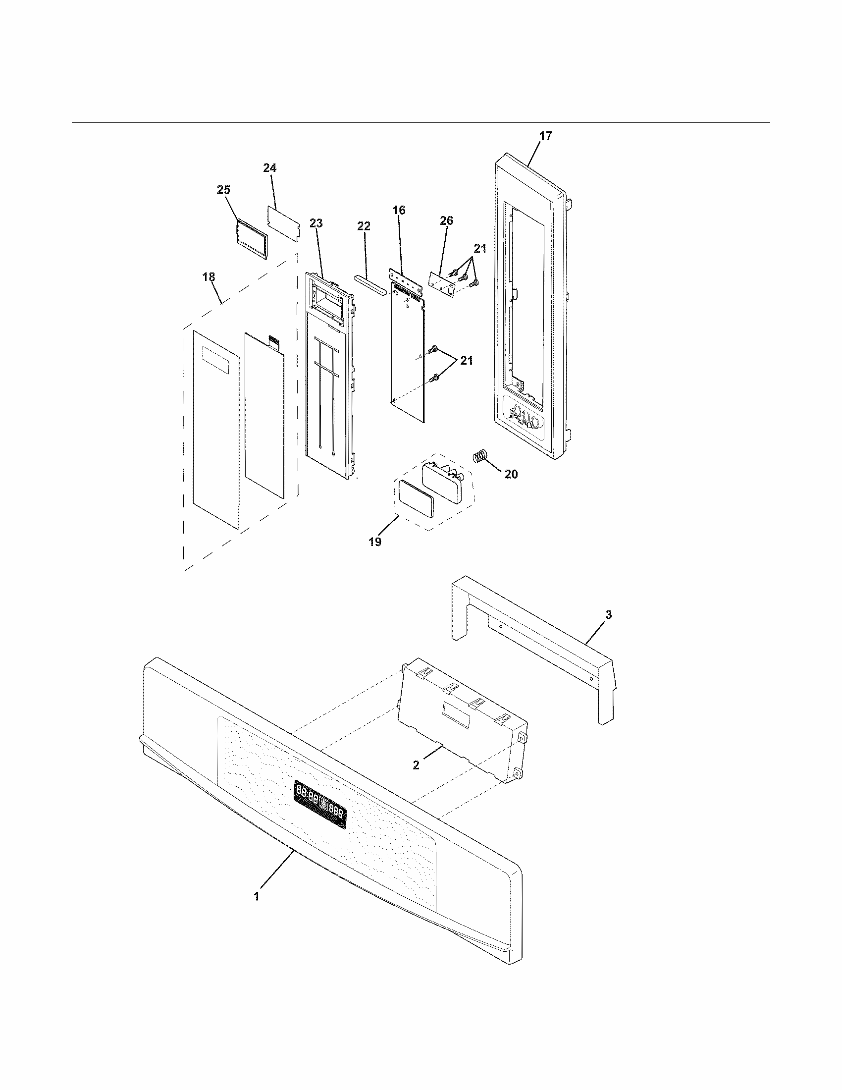 Control Panel Diagram and Parts List for 79047849407  Kenmore Microwave