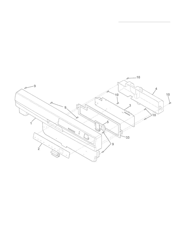 Control Panel Diagram and Parts List for FGBD2445NW1A  Frigidaire Dishwasher