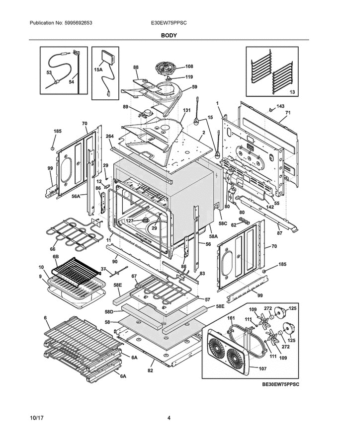 03 - Body Diagram and Parts List for E30EW75PPSC  Electrolux 