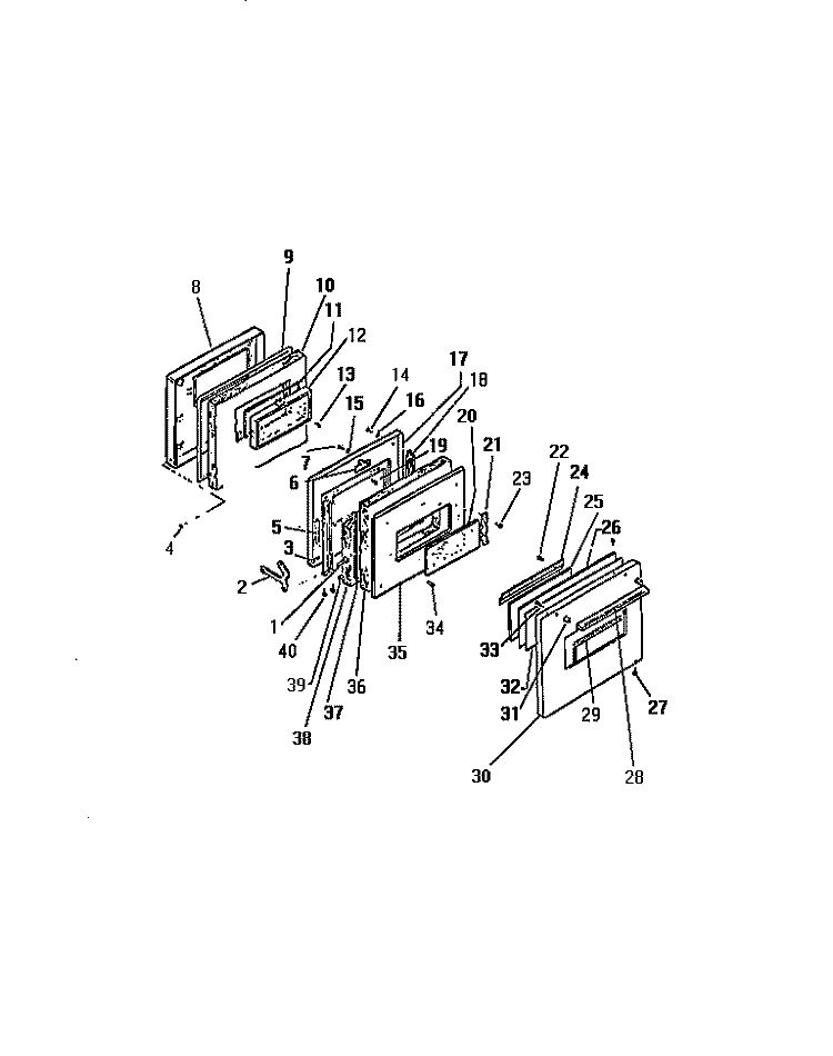 DOOR Diagram and Parts List for REP306CD0  Kelvinator Range