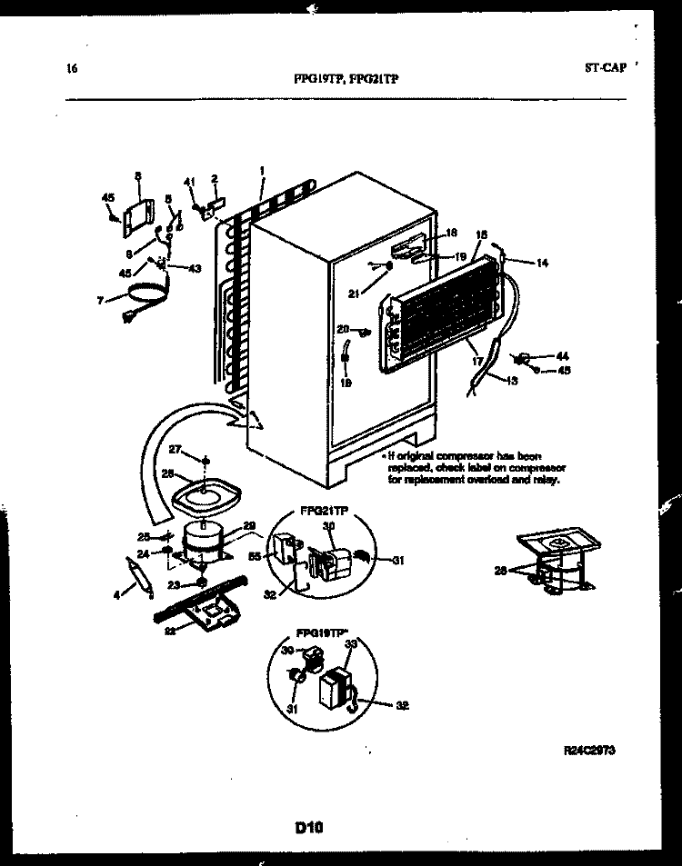 SYSTEM AND AUTOMATIC DEFROST PARTS Diagram and Parts List for FPG19TPLW0  Frigidaire Refrigerator
