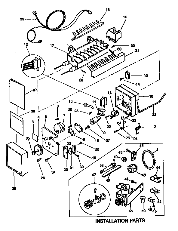 Icemaker Diagram and Parts List for FRT21TN0D3  Frigidaire Refrigerator