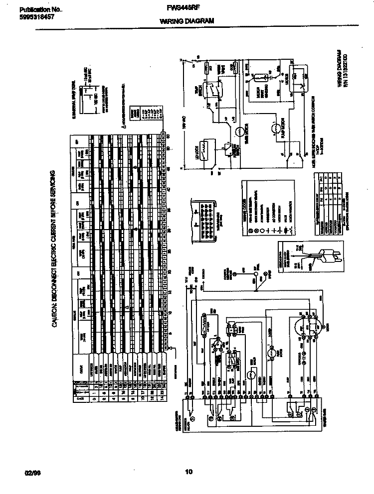 WIRING DIAGRAM Diagram and Parts List for FWS445RFT2  Frigidaire Washer