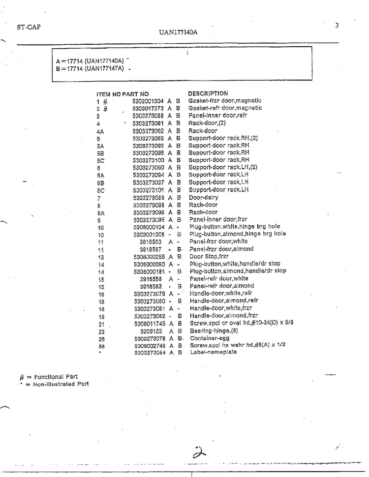 Refrigerator Page 2 Diagram and Parts List for 17714-0A  Frigidaire Refrigerator